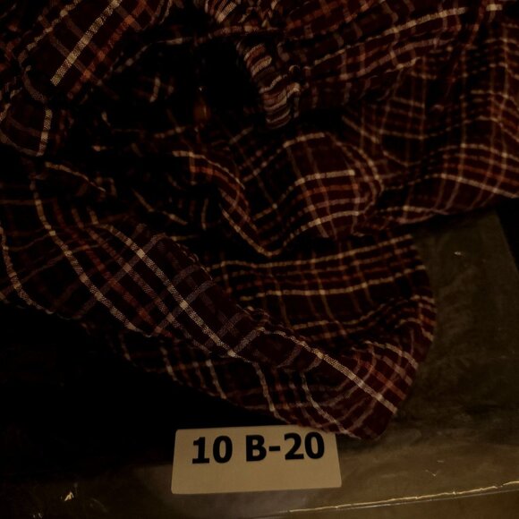 Madewell Seersucker Faux Wrap Mini Dress Size XXS Oversized Red Plaid Tiered - Picture 12 of 12